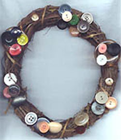 button grapevine wreath