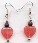 beaded heart earrings