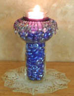 beaded candle holder