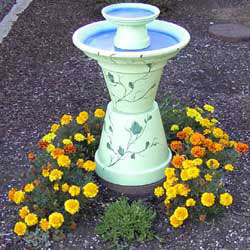 Clay Pot Birdbath