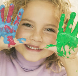 girl finger painting